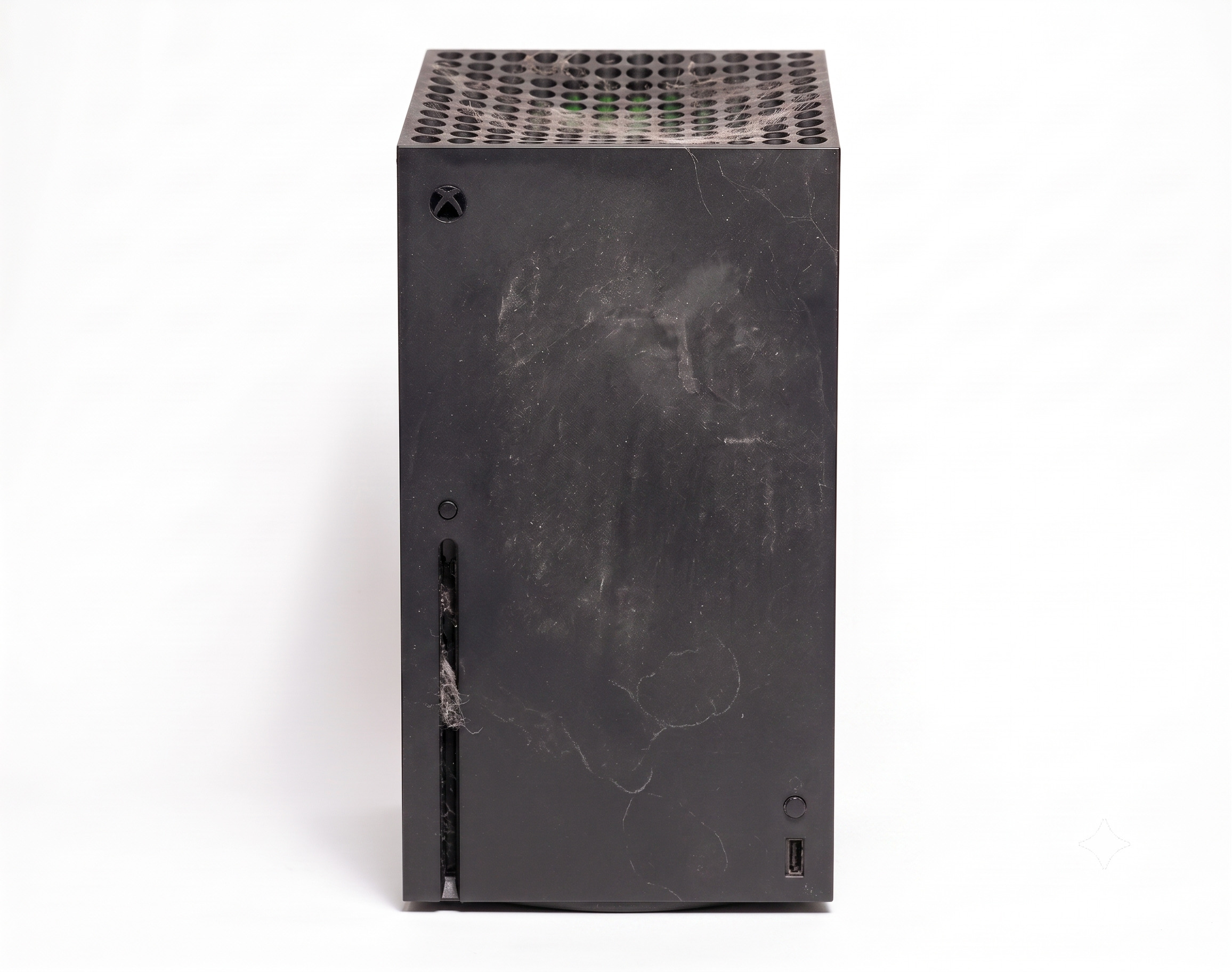 Consola Xbox Series X sucia antes de la limpieza en Hermosillo